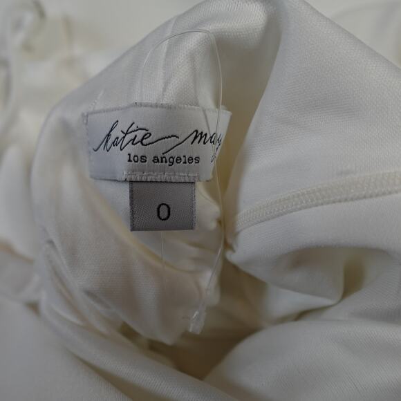 Katie May Dress Womens 0 Bambi Open Back Cut Out White Ivory Maxi Trumpet Bridal - Picture 3 of 9